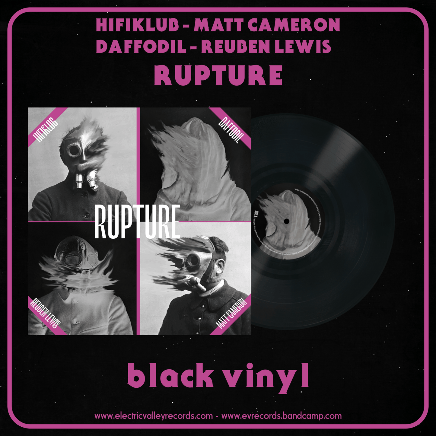 Hifiklub + Matt Cameron + Daffodil + Reuben Lewis - Rupture black vinyl