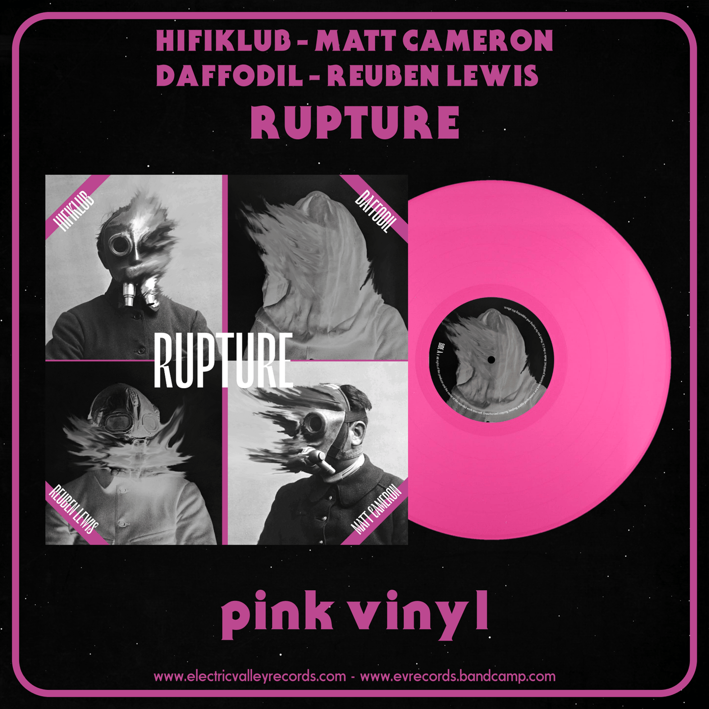 HIFIKLUB + MATT CAMERON + DAFFODIL + REUBEN LEWIS - RUPTURE LTD PINK VINYL