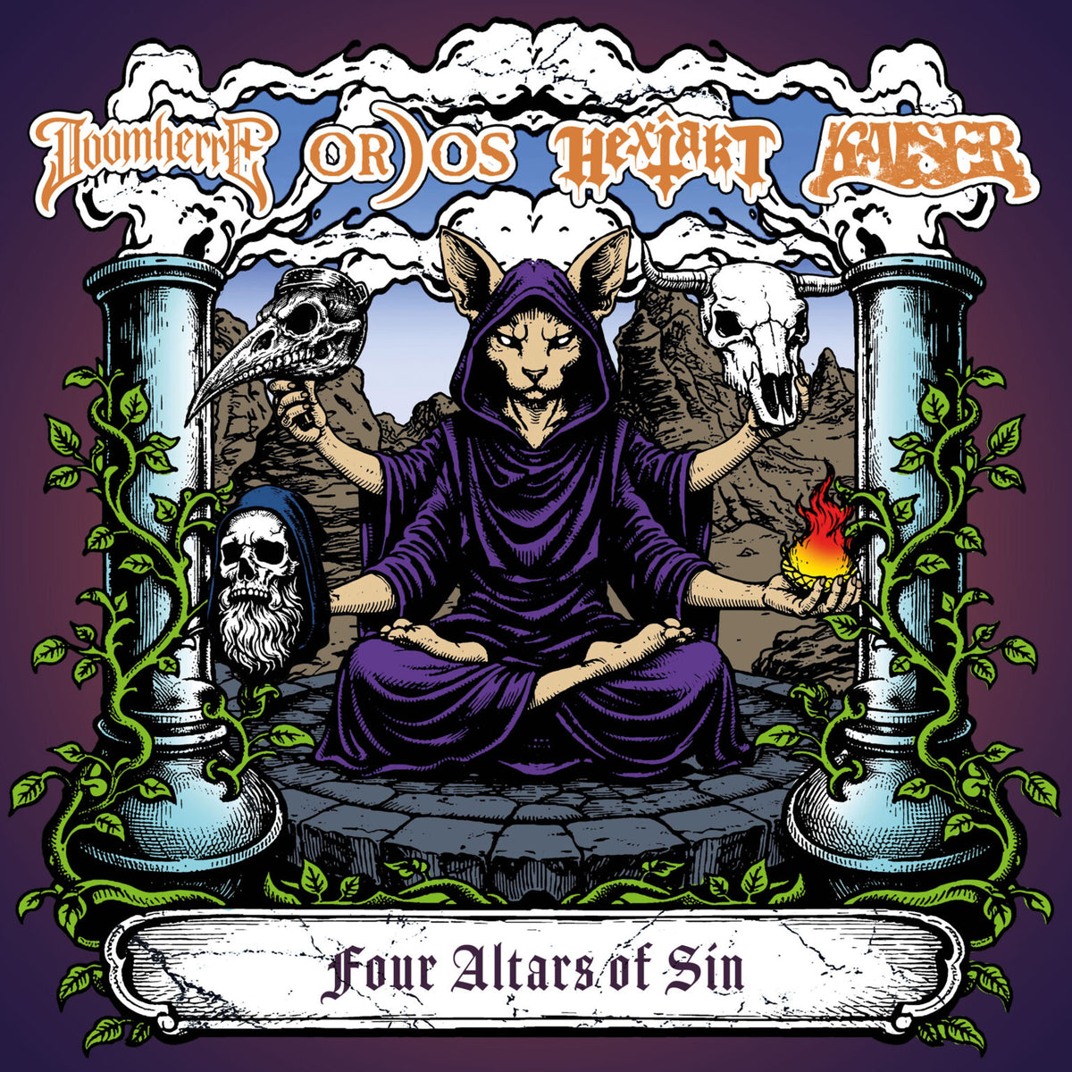 Four Altars of Sin (4-way split) with Kaiser, Doomherre, Hexjakt and Ordos // Majestic Mountain Records