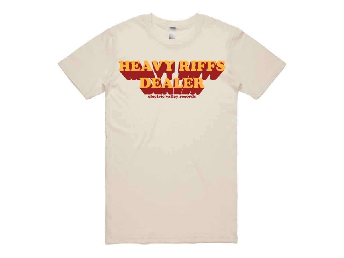 Heavy Riffs Dealer T-shirt (Natural)